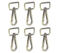 YELARXI Swivel Snap Hooks, Metal D Ring Keychain Lanyard Clip Hook Lobster Clasp Claw Push Gate Clip - Fitting for(Purse Making - Sewing - DIY Crafts) 6 Pcs & 1" & Bronze Patina