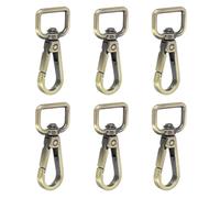YELARXI Swivel Snap Hooks, Metal D Ring Keychain Lanyard Clip Hook Lobster Clasp Claw Push Gate Clip - Fitting for(Purse Making - Sewing - DIY Crafts) 6 Pcs & 5/8" & Bronze Patina