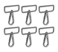 YELARXI Swivel Snap Hooks, Metal D Ring Keychain Lanyard Clip Hook Lobster Clasp Claw Push Gate Clip - Fitting for(Purse Making - Sewing - DIY Crafts) 6 Pcs & 1.5" & Graphite Black