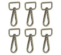 YELARXI Swivel Snap Hooks, Metal D Ring Keychain Lanyard Clip Hook Lobster Clasp Claw Push Gate Clip - Fitting for(Purse Making - Sewing - DIY Crafts) 6 Pcs & 1" & Bronze