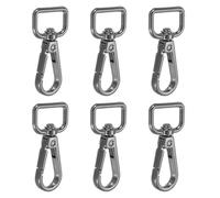 YELARXI Swivel Snap Hooks, Metal D Ring Keychain Lanyard Clip Hook Lobster Clasp Claw Push Gate Clip - Fitting for(Purse Making - Sewing - DIY Crafts) 6 Pcs & 5/8" & Graphite Black