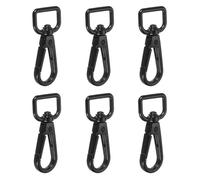 YELARXI Swivel Snap Hooks, Metal D Ring Keychain Lanyard Clip Hook Lobster Clasp Claw Push Gate Clip - Fitting for(Purse Making - Sewing - DIY Crafts) 6 Pcs & 5/8" & Electrophoretic Black