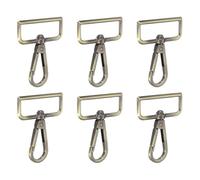 YELARXI Swivel Snap Hooks, Metal D Ring Keychain Lanyard Clip Hook Lobster Clasp Claw Push Gate Clip - Fitting for(Purse Making - Sewing - DIY Crafts) 6 Pcs & 1.5" & Bronze Patina