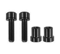 YELARXI Titanium Bicycle Stem Bolt, M5x18mm & 2 Set & Black Hex Chamfered Head Bike Anti-Corrosion Fasteners with Washers Nuts Stem Bolt for Bicycle/MTB/Road Bike Handlebar Fixing