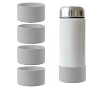YELARXI Tumbler Boot Silicone Anti-Slip Protective Sleeve Bottom Water Bottle Accessories, 3 Inch Diameter Fit for Stainless Steel Sports Vacuum Flask - 12-40oz (4 Pack, Gray)