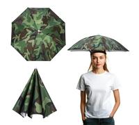 YELARXI Umbrella Hat, Fishing Hat Waterproof Adjustable Sun Rain Cap with Elastic Band, 65cm & Camouflage - Fitting For(Women/Men Fishing/Camping/Gardening/Beach/Sunshade)