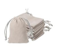 YELARXI Velvet Jewelry Bags with Drawstrings, Velvet Earring Gift Bags Wedding Favor Pouch 2 x 3 Inch Fit for Jewelry Candy Christmas Party Graduation Birthday Easter - (10 Pack, Silver)