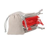 YELARXI Velvet Jewelry Bags with Drawstrings, Velvet Earring Gift Bags Wedding Favor Pouch 2 x 3 Inch Fit for Candy Christmas Party Graduation Birthday Easter - (10 Pack, Red/Silver)