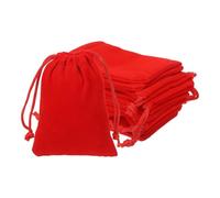 YELARXI Velvet Jewelry Bags with Drawstrings, Velvet Earring Gift Bags Wedding Favor Pouch 2 x 3 Inch Fit for Jewelry Candy Christmas Party Graduation Birthday Easter - (10 Pack, Red)