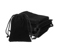 YELARXI Velvet Jewelry Bags with Drawstrings, Velvet Earring Gift Bags Wedding Favor Pouch 2 x 3 Inch Fit for Jewelry Candy Christmas Party Graduation Birthday Easter- (10 Pack, Black)