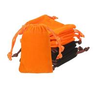 YELARXI Velvet Jewelry Bags with Drawstrings, Velvet Earring Gift Bags Wedding Favor Pouch 2 x 3 Inch Fit for Candy Christmas Party Graduation Birthday Easter - (10 Pack, Orange/Brown)