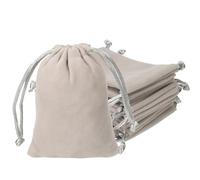 YELARXI Velvet Jewelry Bags with Drawstrings, Velvet Earring Gift Bags Wedding Favor Pouch 3 x 4 Inch Fit for Jewelry Candy Christmas Party Graduation Birthday Easter - (10 Pack, Silver)