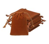 YELARXI Velvet Jewelry Bags with Drawstrings, Velvet Earring Gift Bags Wedding Favor Pouch 3 x 4 Inch Fit for Jewelry Candy Christmas Party Graduation Birthday Easter - (10 Pack, Brown)