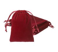 YELARXI Velvet Jewelry Bags with Drawstrings, Velvet Earring Gift Bags Wedding Favor Pouch 4 x 5 Inch Fit for Candy Christmas Party Graduation Birthday Easter - (10 Pack, Dark Red)