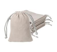 YELARXI Velvet Jewelry Bags with Drawstrings, Velvet Earring Gift Bags Wedding Favor Pouch 4 x 5 Inch Fit for Jewelry Candy Christmas Party Graduation Birthday Easter - (10 Pack, Silver)