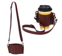 YELARXI Water Bottle Carrier with Adjustable Shoulder Strap, Leather Water Bottle Holder with Credit Card Holder for Stanley Tumbler 30 & 40 oz for Outdoors Travel Workout, Dark Red