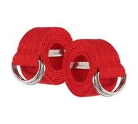 YELARXI Web Football Belt, Men Canvas Belt Web Flag Football D Ring, Adjustable Soccer Replacement Strap 51 Inch & 2 Pcs & Red -Fitting for (Men/Women/Outdoor/Sports/Practise)