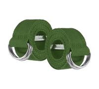 YELARXI Web Football Belt, Men Canvas Belt Web Flag Football D Ring, Adjustable Soccer Replacement Strap 51 Inch & 2 Pcs & Dark Green -Fitting for (Men/Women/Outdoor/Sports/Practise)