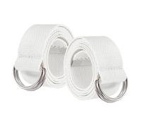 YELARXI Web Football Belt, Men Canvas Belt Web Flag Football D Ring, Adjustable Soccer Replacement Strap 51 Inch & 2 Pcs & White -Fitting for (Men/Women/Outdoor/Sports/Practise)