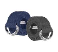 YELARXI Web Football Belt, Men Canvas Belt Web Flag Football D Ring, Adjustable Soccer Replacement Strap 51 Inch & 2 Pcs & Gray/Sapphire Blue Fitting for (Men/Women/Outdoor/Sport/Practise)