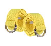 YELARXI Web Football Belt, Men Canvas Belt Web Flag Football D Ring, Adjustable Soccer Replacement Strap 51 Inch & 2 Pcs & Lemon Yellow -Fitting for (Men/Women/Outdoor/Sports/Practise)