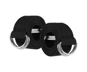 YELARXI Web Football Belt, Men Canvas Belt Web Flag Football D Ring, Adjustable Soccer Replacement Strap 51 Inch & 2 Pcs & Black -Fitting for (Men/Women/Outdoor/Sports/Practise)