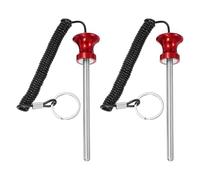 YELARXI Weight Stack Pin, Weight Gym Pin Strength Training Equipment Replacement with Pull Rope, 0.3 x 4.7 Inch Fit for Commercial Home Gym Club Machine Accessories (2 Pack, Red)