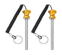 YELARXI Weight Stack Pin, Weight Gym Pin Strength Training Equipment Replacement with Pull Rope, 0.4 x 4.7 Inch Fit for Commercial Home Gym Club Machine Accessories (2 Pack, Gold)