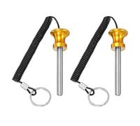 YELARXI Weight Stack Pin, Weight Gym Pin Strength Training Equipment Replacement with Pull Rope, 0.4 x 3.1 Inch Fit for Commercial Home Gym Club Machine Accessories (2 Pack, Gold)