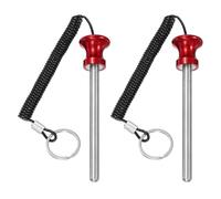 YELARXI Weight Stack Pin, Weight Gym Pin Strength Training Equipment Replacement with Pull Rope, 0.4 x 4.7 Inch Fit for Commercial Home Gym Club Machine Accessories (2 Pack, Red)
