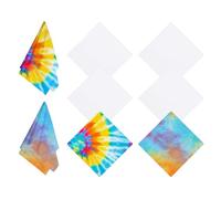 YELARXI White Bandanas for Tie Dye, Bulk Blank Cotton Bandanas Plain Handkerchiefs Head Wrap Pre-Cut Fabric Squares (6 Pcs & 22 x 22 & White)-Fit for Tie Dye Party/Art Class/DIY Project