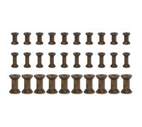 YELARXI Wooden Empty Spools Unfinished Wood Thread Spools, 1.2"/1.6"/2" Fit for Embroidery and Sewing Machines Crafts Wire Weaving Bobbins (30Pcs, Dark Brown)