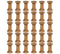 YELARXI Wooden Empty Spools Unfinished Wood Thread Spools, 2"x1.2" Fit for Embroidery and Sewing Machines Crafts Wire Weaving Bobbins (30Pcs, Brown)