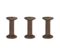 YELARXI Wooden Empty Spools Unfinished Wood Thread Spools, 3.1"x1.8" Fit for Embroidery and Sewing Machines Crafts Wire Weaving Bobbins (3Pcs, Dark Brown)