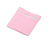 YELARXI Wrist Wallet Wristband with Zipper, Cotton Wrist SweatBands Sports Absorb Sweat Wristbands Pouch Breathable Band & Pink -Fitting for Storage Key Card/Running/Basketball
