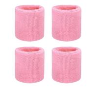 YELARXI Wristbands Sweatbands, Wrist Bands for Sweat Sports Wristbands 3x3 in & 4 Pack & Pink-Fitting for (Tennis/Basketball/Football/Running/Working Out/Men & Women)