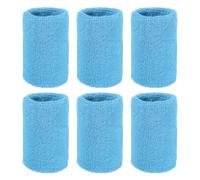 YELARXI Wristbands Sweatbands, Wrist Bands for Sweat Sports Wristbands 4x3 In & 6 Pack & Sky Blue-Fitting for (Tennis/Basketball/Football/Running/Working Out/Men & Women)