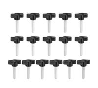 YELARXI Z- Shaped Thumb Screws 304 Stainless Steel Tee Wing Knobs Screws Clamping t Head, M6 x 30mm Thread Fit for Replace Hand Tightening Knob Supply - Z Type (16 Pack, Black)