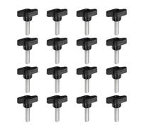 YELARXI Z- Shaped Thumb Screws 304 Stainless Steel Tee Wing Knobs Screws Clamping t Head, M8 x 30mm Thread Fit for Replace Hand Tightening Knob Supply - Z Shaped (16 Pack, Black)