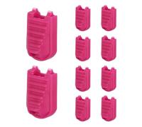 YELARXI Zipper Pull Tabs Cord End Tips Plastic Shoelace End Clips, Cord Lock Clips Fit for Paracord Drawstrings Backpack Lanyard Loops Shoes - (10 Pack, Rose Red)