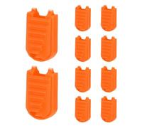 YELARXI Zipper Pull Tabs Cord End Tips Plastic Shoelace End Clips, Cord Lock Clips Fit for Paracord Drawstrings Backpack Lanyard Loops Shoes - (10 Pack, Orange)