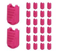 YELARXI Zipper Pull Tabs Cord End Tips Plastic Shoelace End Clips, Cord Lock Clips Fit for Paracord Drawstrings Backpack Lanyard Loops Shoes - (30 Pack, Rose Red)