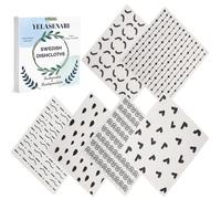 Yelasenari Swedish Dishcloths for Kitchen Reusable 6 Pack Kitchen Towels No Odor Quick-Drying Papaya Reusable Paper Towels Reusable Paper Towels Washable for Countertop Sink Kitchen Geometry