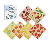 Yelasenari Swedish Dishcloths for Kitchen Reusable 6 Pack Kitchen Towels No Odor Quick-Drying Papaya Reusable Paper Towels Reusable Paper Towels Washable for Countertop, Sink, and Kitchen Fruit