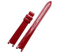 YELEMEABHB 12mm Fit For Tissot T094210A Watchband Genuine Leather Coat Of Paint Watch Band Dedicated Interface Strap Ladies' Band Watch strap(Shiny red no clasp)