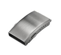 YELEMEABHB 16/18/20/22mm Watch Buckle Solid 316L Stainless Steel Brushed Folding Safety Extendable Adjustable Clasp Watch Clasp(Silver 20mm)
