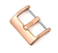 YELEMEABHB 16mm 18mm 20mm 22mm 304L Stainless Steel Polished Watch Buckle Clasp Replacement for Leather Strap Metal Accessories Watch Clasp(Rose Gold-22mm)