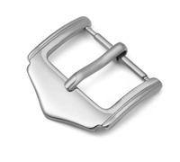 YELEMEABHB 16mm 18mm 20mm 22mm Stainless Steel Watch Buckle Silver Gold Black Rose Clasp Replacement for Leather Strap Watch Clasp(Silver-22mm)