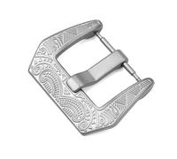 YELEMEABHB 18mm 20mm 22mm 24mm Carved Stainless Steel Watch Buckle Clasp Replacement for Silicone Strap Universal Watch Clasp(Silver-18mm)