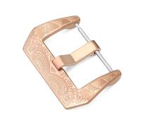 YELEMEABHB 18mm 20mm 22mm 24mm Carved Stainless Steel Watch Buckle Clasp Replacement for Silicone Strap Universal Watch Clasp(Rose Gold-18mm)